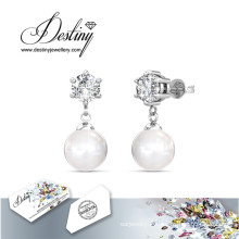 Destin bijoux cristaux de Swarovski Stud boucles d’oreilles perle